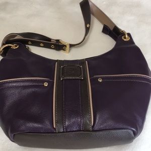 Deep purple leather Stone Mountain hobo bag VGUC